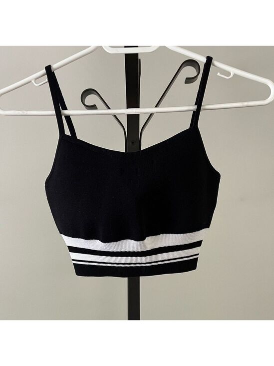 Babaton Tops - Aritzia Babaton Black/White Cropped Top, Size XXSMALL.